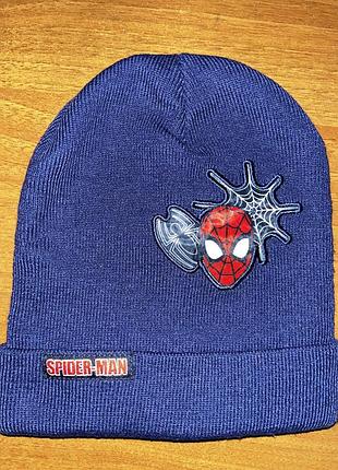 Шапка демі синя для хлопчика spider man человек паук one size