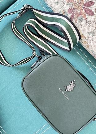 Сумка жіноча u.s. polo assn. зелена через плече