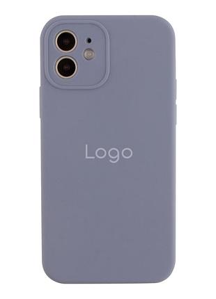 Чохол silicone case full size with frame для iphone 12 м'ята упаковка 28.lavender grey
