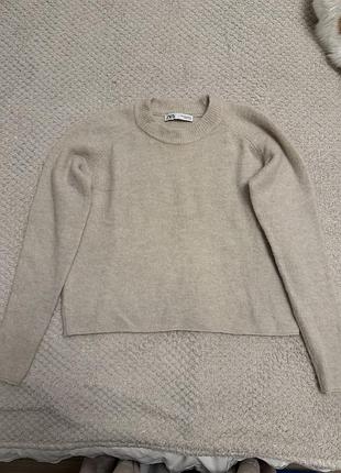 Светр вкорочений жіночий zara бежевий розмір m