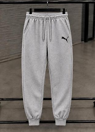 Флісові штани puma сірого кольору, розмір l, зимові