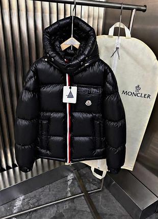 Чоловіча куртка зимова moncler чорного кольору, m(2), xxl(5), нова