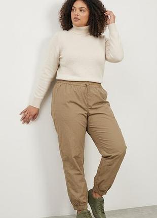 Женские тонкие натуральные джоггеры на манжете турция xl/xxl пояс 100-116см