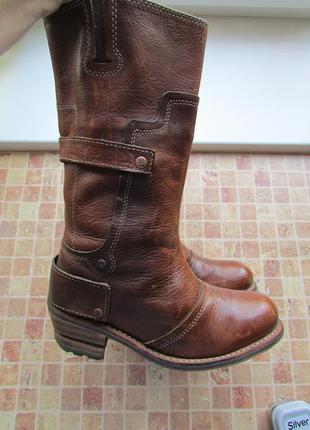 Сапоги кожаные женские caterpilar длина по стельке 24 см оригинал