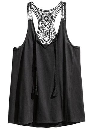 Оригинальный топ с кружевом на спинке от бренда h&m 0411522002 разм. м