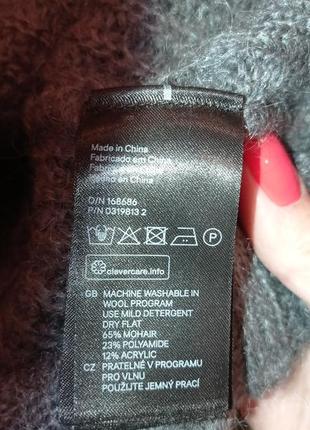 Теплый мохеровый свитер h&m oversize 3