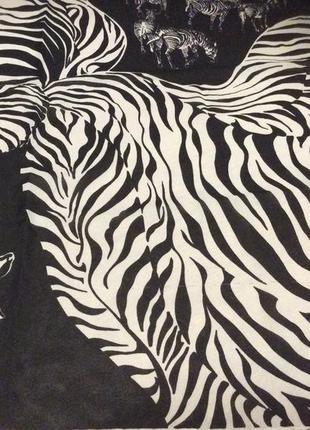 Платок рисунок зебра 100% шёлк6 фото