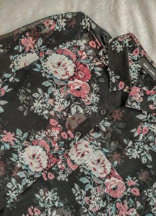 Шифонова блуза в квіти4 фото