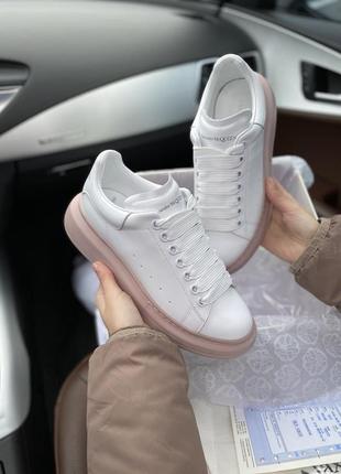 Alexander mcqueen white/pink🆕 шикарные кроссовки 🆕 купить наложенный платёж