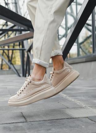 Женские кроссовки alexander mcqueen beige 36-37-38-39-40