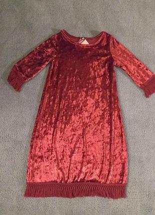 Сукня червоне велюр 8 років з сша
