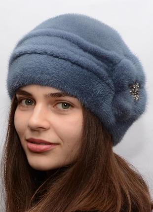 Джинсова шапка норкова