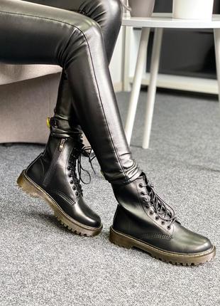 Ботинки женские dr.martens 1460 black кожаные. демисезонные женские сапоги.7 фото