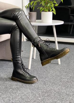 Ботинки женские dr.martens 1460 black кожаные. демисезонные женские сапоги.6 фото