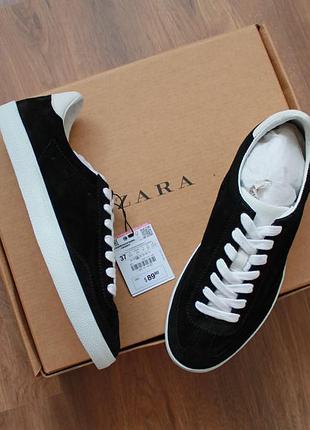 Кожаные кеды zara