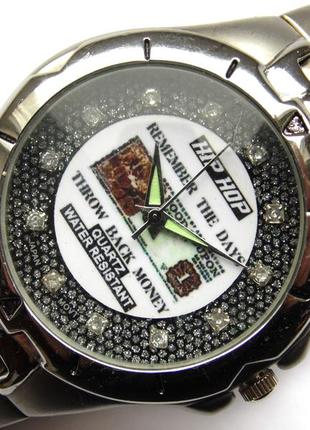 Hip hop часы из сша с камешками на циферблате унисекс мех. japan4 фото