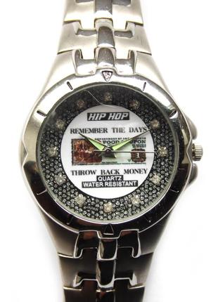 Hip hop часы из сша с камешками на циферблате унисекс мех. japan