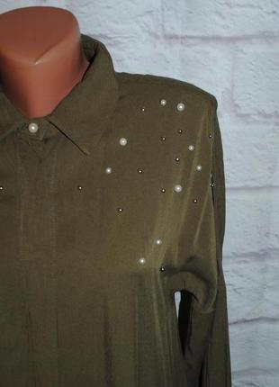 Блуза декорированная бусинами "zara basic"5 фото