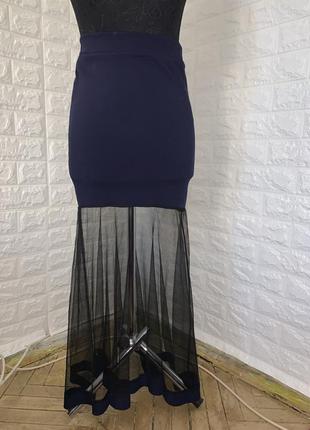 Спідниця довга з прозорим шифоном