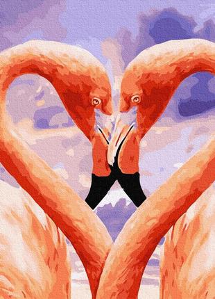 Картина по номерам любовь фламинго