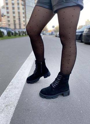Ботинки женские gremmy 316 чёрный (зима замша натуральная)4 фото
