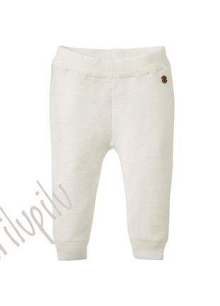 Вязаные белые трикотажные штанишки лосины 12-24 месяца lupilu