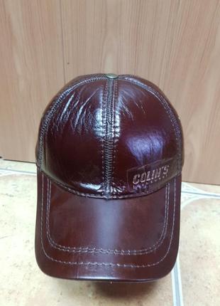 Бейсболка кожа