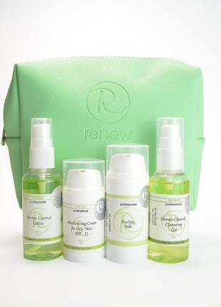 Набір для глибокого очищення комбінованої, жирної шкіри dermo control kit renew