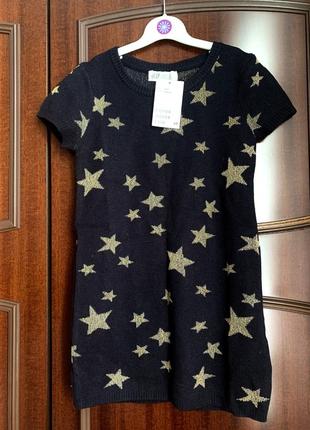Вязаное платье, полушерсть  звезды h&m 4-6(110/116)5 фото