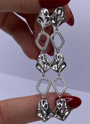 Серебряные серьги, авторская работа, 925, серебро, висюли