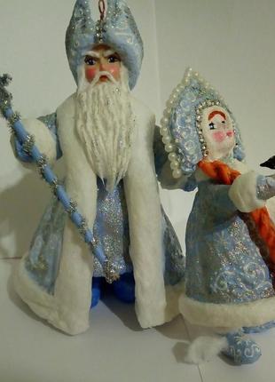 Новогодние куклы.дед мороз и снегурочка.1 фото