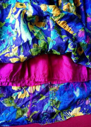 Яркая пышная батистовая юбка river island в цветы, батист, легкая, невесомая, на резинке2 фото