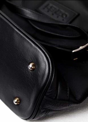 Чорная кожаная сумка мешок kenzo2 фото