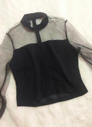 Нарядная кофточка блуза с объёмными рукавами5 фото