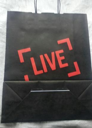 Пакет подарунковий чорний подарунковий італійський live italia