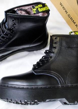 Ботинки сапоги dr.martens jadon total black мех.чёрного цвета,есть с мехом и без меха.4 фото