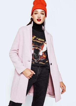Пальто bershka лілове, бузкове, рожеве. пальто куртка плащ