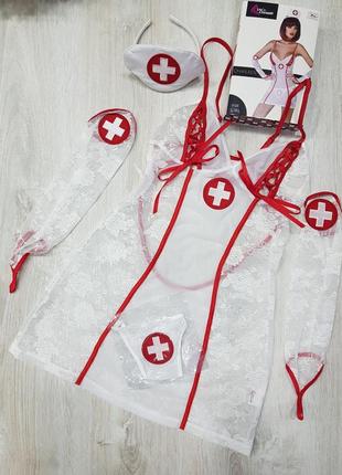 Комплект пеньюар - сорочка медсестра від livia corsetti2 фото
