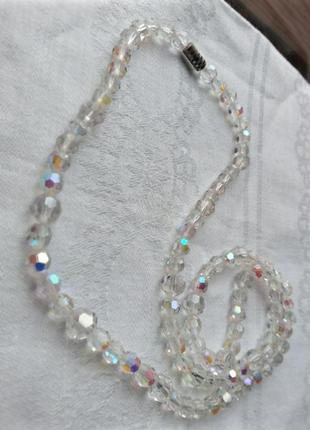 Винтажное ожерелье чешское стекло