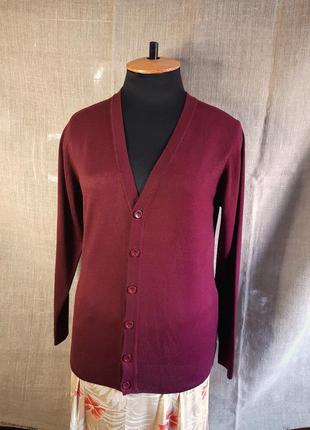 Модный мужской пуловер на пуговицах бордового цвета  carino2 фото