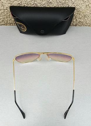 Очки в стиле ray ban aviator 3026  капли унисекс солнцезащитные линзы сиренево розовые4 фото