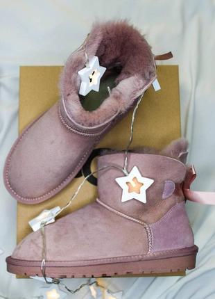 Ботинки женские,тёплые сапоги угги розовые на меху зимний вариант.6 фото
