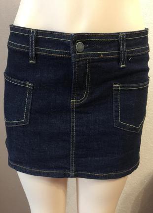 Красивая синяя мини юбка размер м-l1 фото