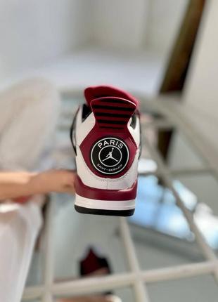 Nike air jordan 4 white/bordo🆕шикарные кроссовки найк🆕купить наложенный платёж9 фото