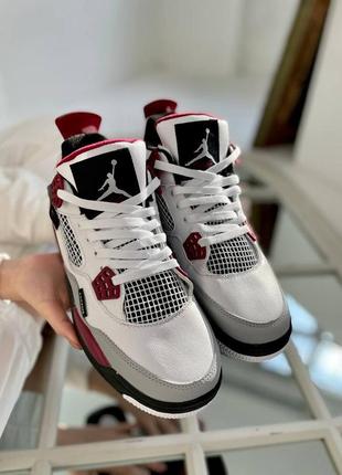 Nike air jordan 4 white/bordo🆕шикарні кросівки найк🆕купити накладений платіж3 фото