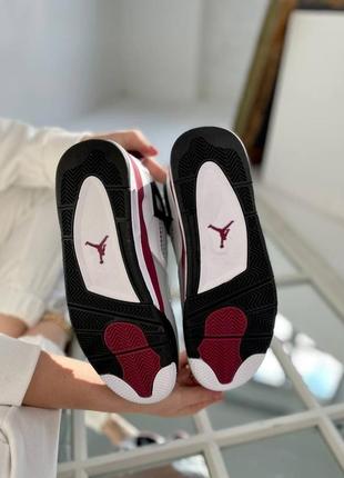 Nike air jordan 4 white/bordo🆕шикарные кроссовки найк🆕купить наложенный платёж4 фото