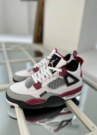 Nike air jordan 4 white/bordo🆕шикарные кроссовки найк🆕купить наложенный платёж6 фото