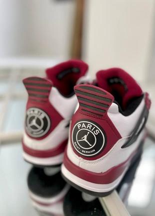 Nike air jordan 4 white/bordo🆕шикарні кросівки найк🆕купити накладений платіж5 фото