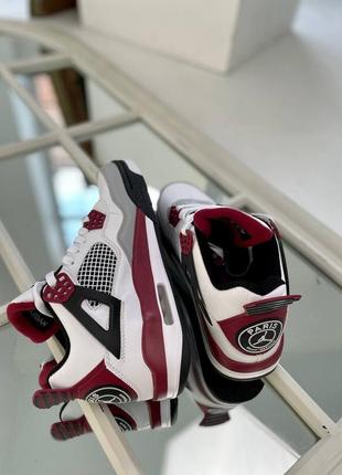 Nike air jordan 4 white/bordo🆕шикарные кроссовки найк🆕купить наложенный платёж2 фото