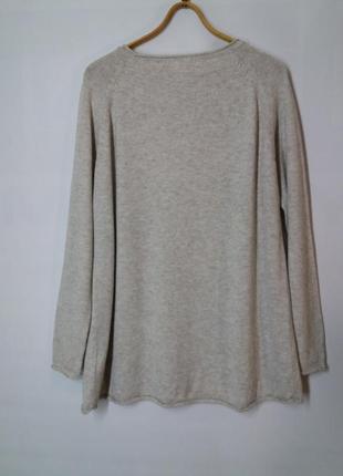 Мужской джемпер тонкий вязаный свитер бежевого цвета от h&m l 175/1053 фото